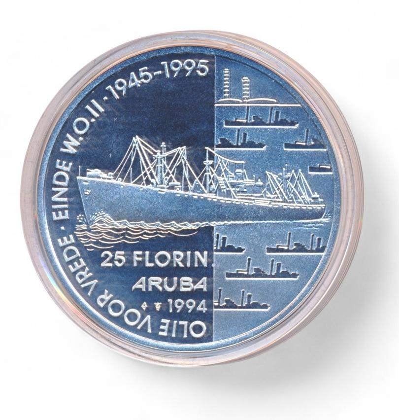 Aruba 25 Florin 1994 Olie voor vrede, Koningin Beatrix, Zilver, Losse munt, Overige waardes