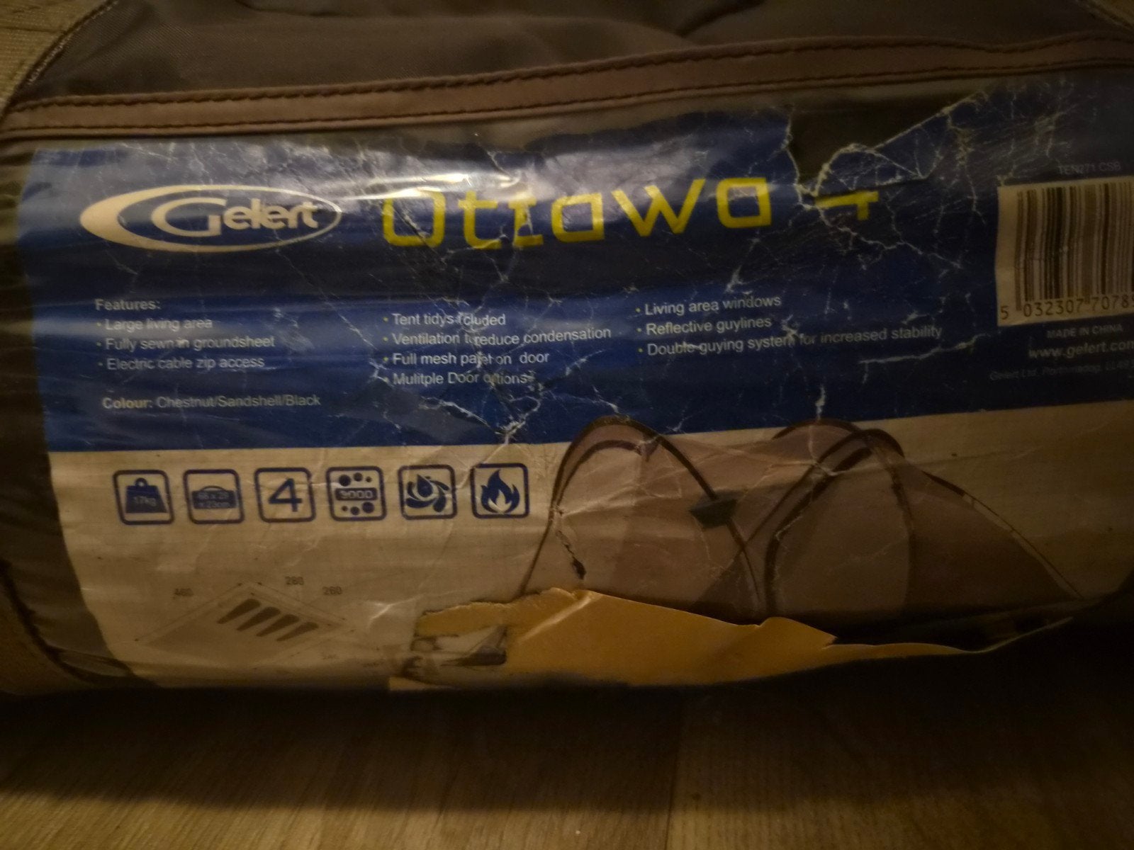 Gelert Ottawa 4-persoons tent - Ideaal voor kamperen, Ophalen, Gebruikt, Tot en met 4