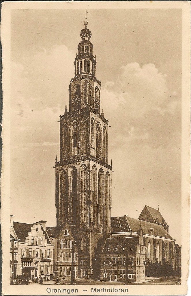 Oude Ansichtkaart Groningen Martinitoren, Ophalen of Verzenden, 1920 tot 1940, Ongelopen, Groningen