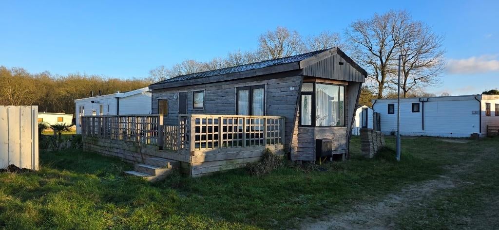 stacaravan,winterhard chalet, Kniphorst Anloo, Caravans en Kamperen, Stacaravans, Tot en met 2