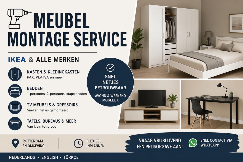 Meubelmontage Service, Ophalen of Verzenden, 25 tot 50 cm, 50 tot 100 cm, Minder dan 100 cm