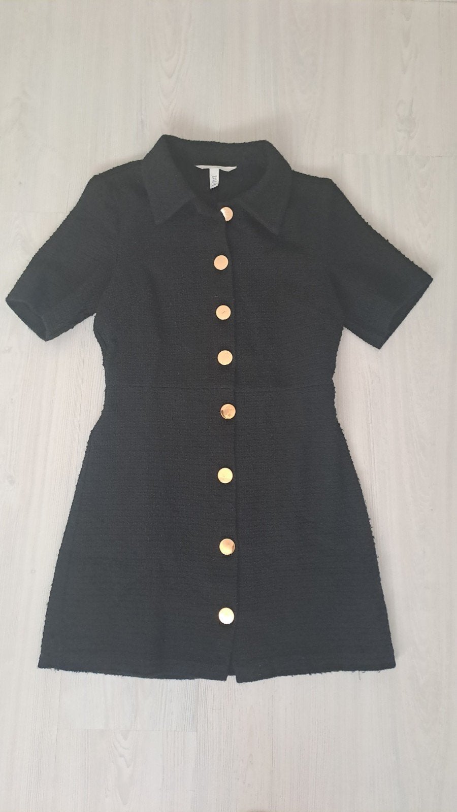 Boucle zwart jurkje korte mouw h&m xs, H&M, Zwart, Ophalen of Verzenden, Maat 34 (XS) of kleiner