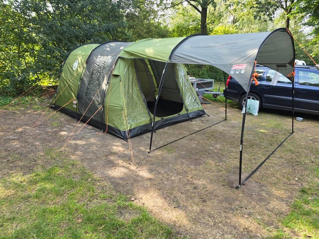 Coleman Coastline 4 Deluxe tunneltent met grote luifel, Caravans en Kamperen, Tenten, Ophalen of Verzenden, Gebruikt, Tot en met 4