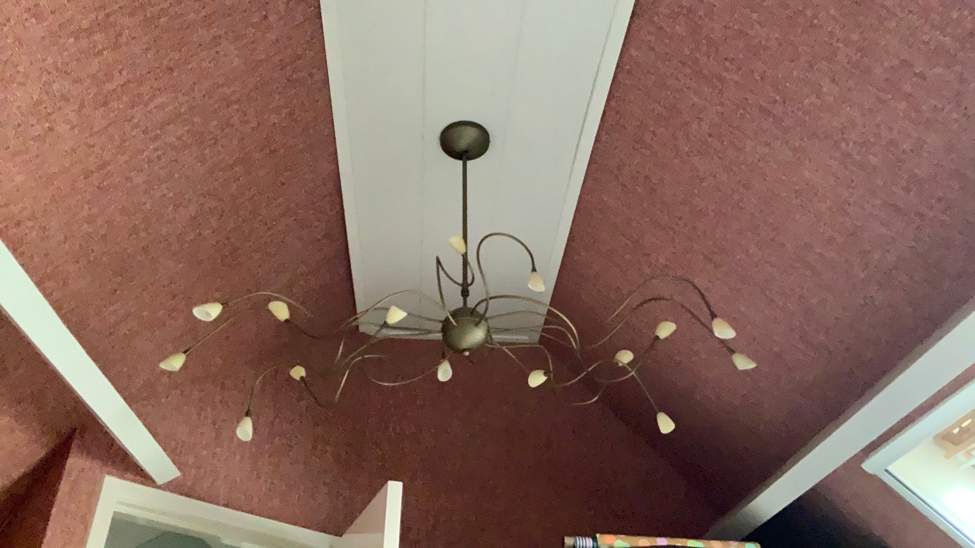 Dimbare 1x hanglamp en 2x tafellampjes, met glazen kelkjes, Ophalen, Zo goed als nieuw, Glas