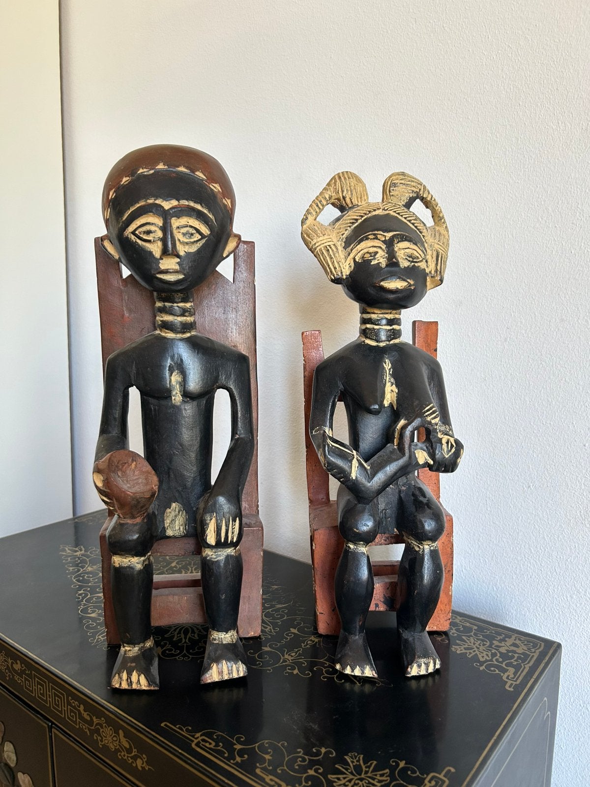 Houten Ashanti vruchtbaarheidsbeelden, Antiek en Kunst, Ophalen of Verzenden