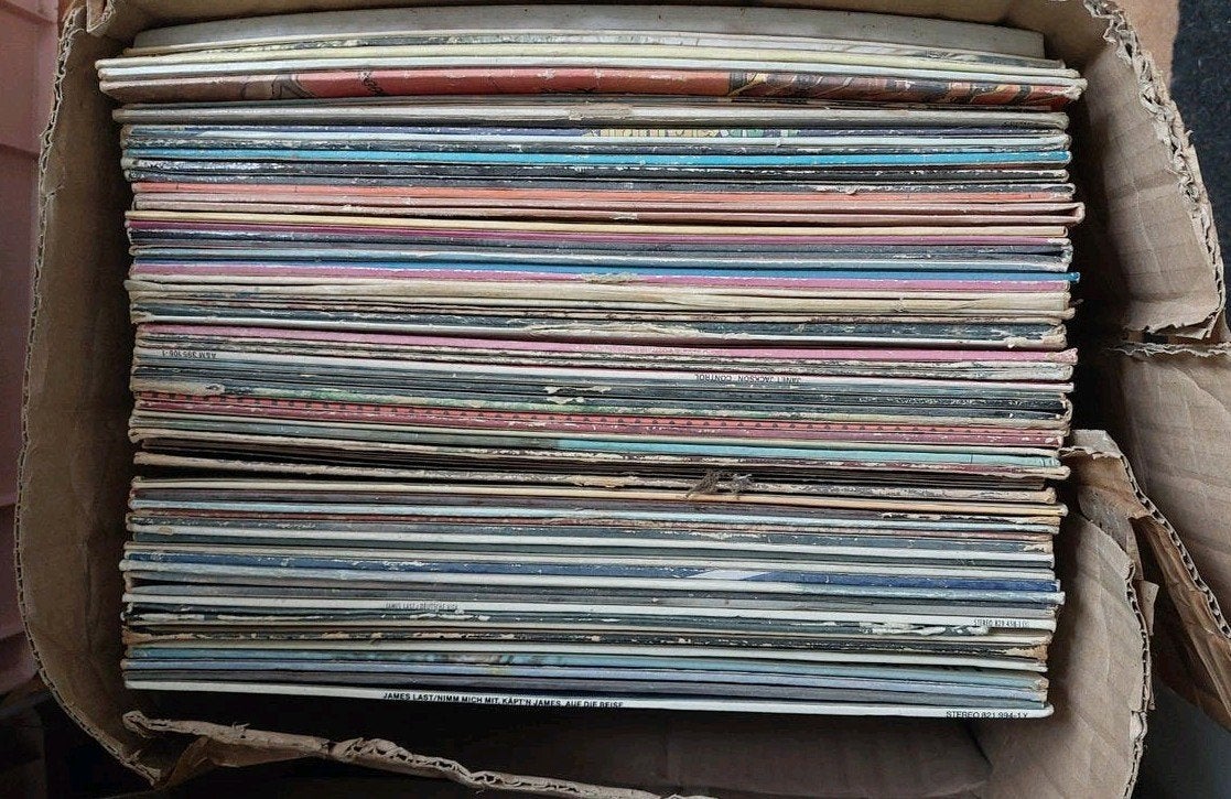 Doos vol LP's - leuk voor decoratie of knutselen, Ophalen of Verzenden, Gebruikt, 12 inch, LP