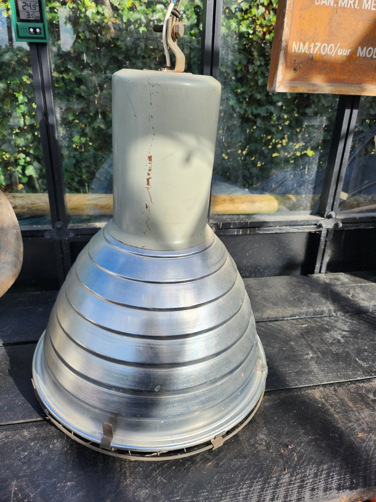 oude fabriekslamp, Ophalen, Gebruikt, Glas, Vintage , industrieel