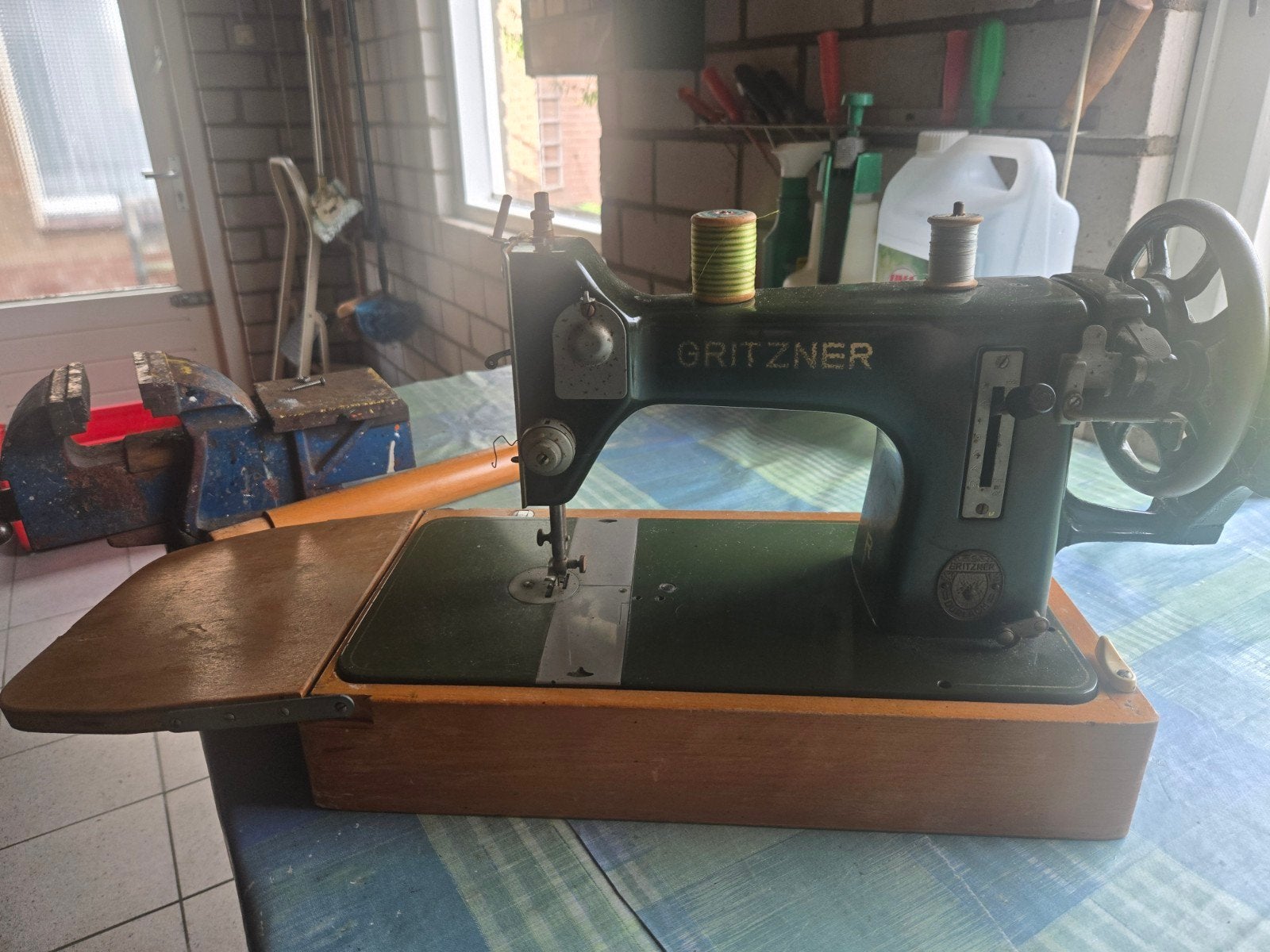 Antieke Gritzner Naaimachine - Handbediend, Ophalen, Gebruikt, Naaimachine, Overige merken