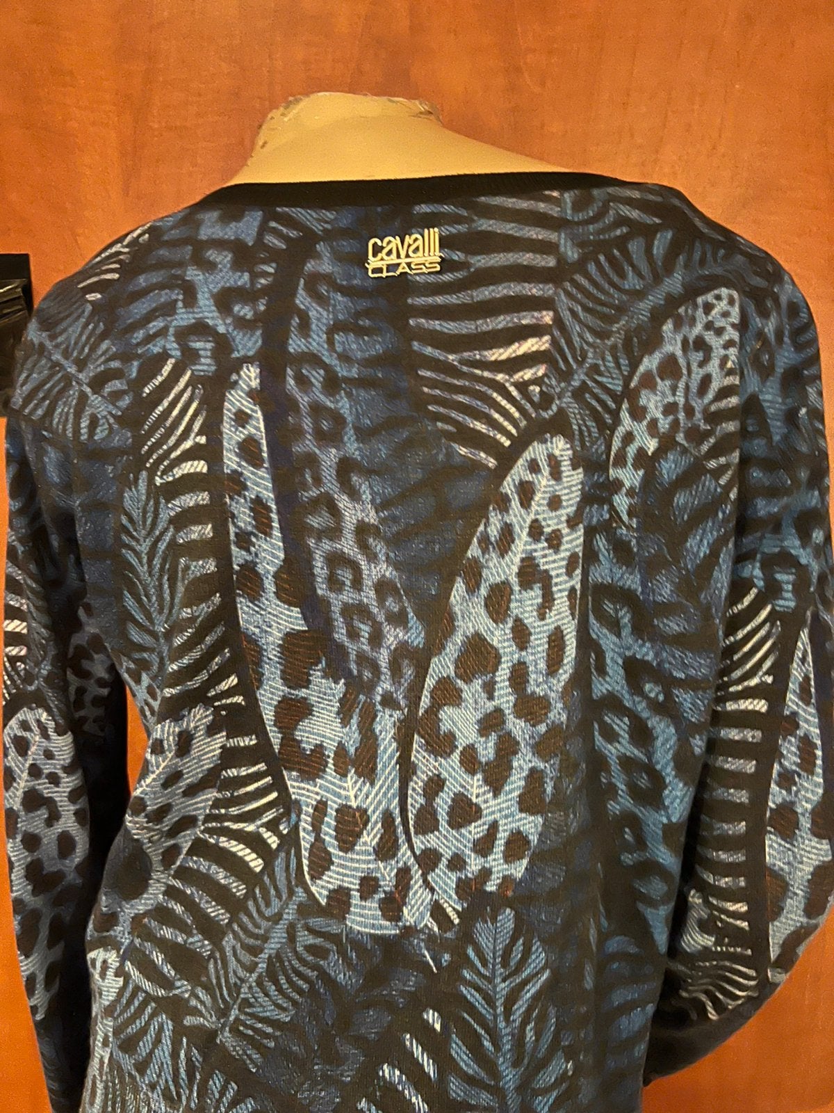 Cavalli CLASS trui maat L 100% wol origineel zgan, G, Blauw, G, Maat 42/44 (L)