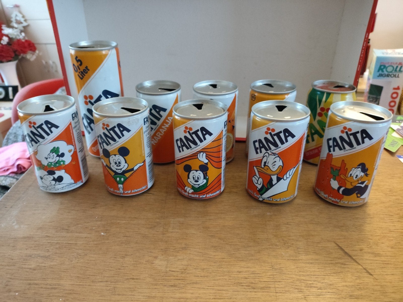 Vintage Fanta blikjes met Disney figuren - Collectie, Ophalen of Verzenden, Gebruikt