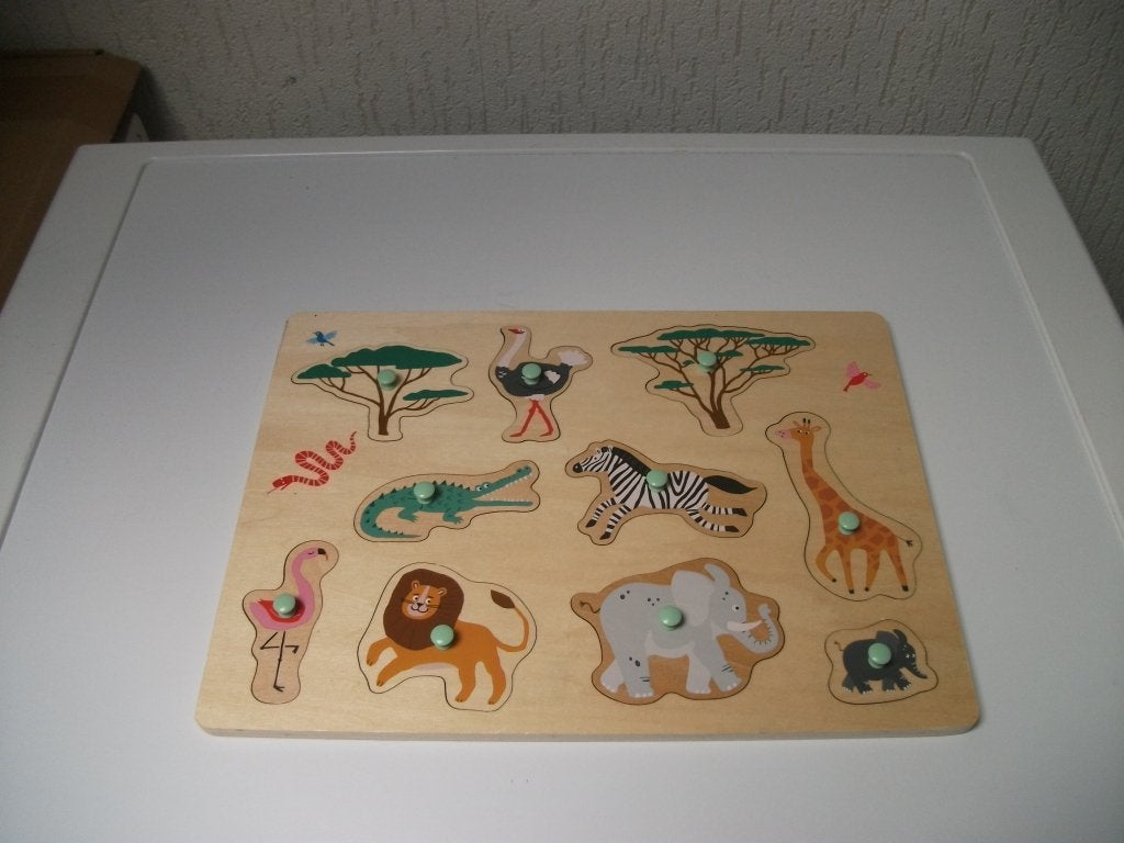 Puzzel bomen en dieren 10 delig, Ophalen of Verzenden, Gebruikt