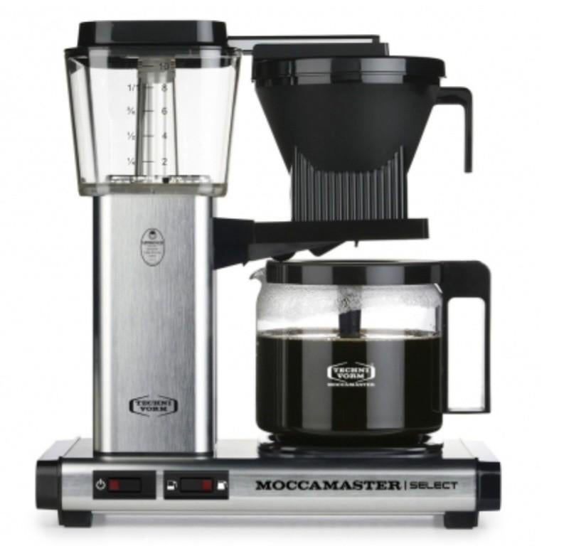 Moccamaster Select Koffiezetapparaat Zilver, Witgoed en Apparatuur, Koffiezetapparaten, Afneembaar waterreservoir, 10 kopjes of meer