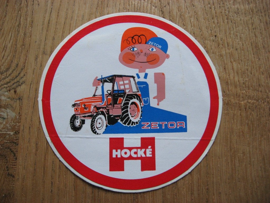 Vintage Sticker Zetor Hocke Tractor 12 cm, Verzamelen, Ophalen, Nieuw, Auto of Motor