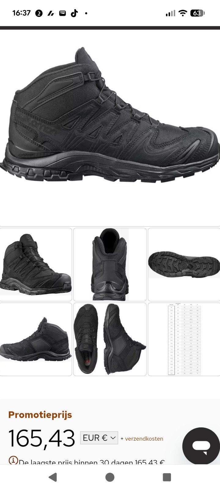 Salomon Forces  GTX wandelschoenen - Zwart maat46, Ophalen of Verzenden, Zo goed als nieuw, Schoenen