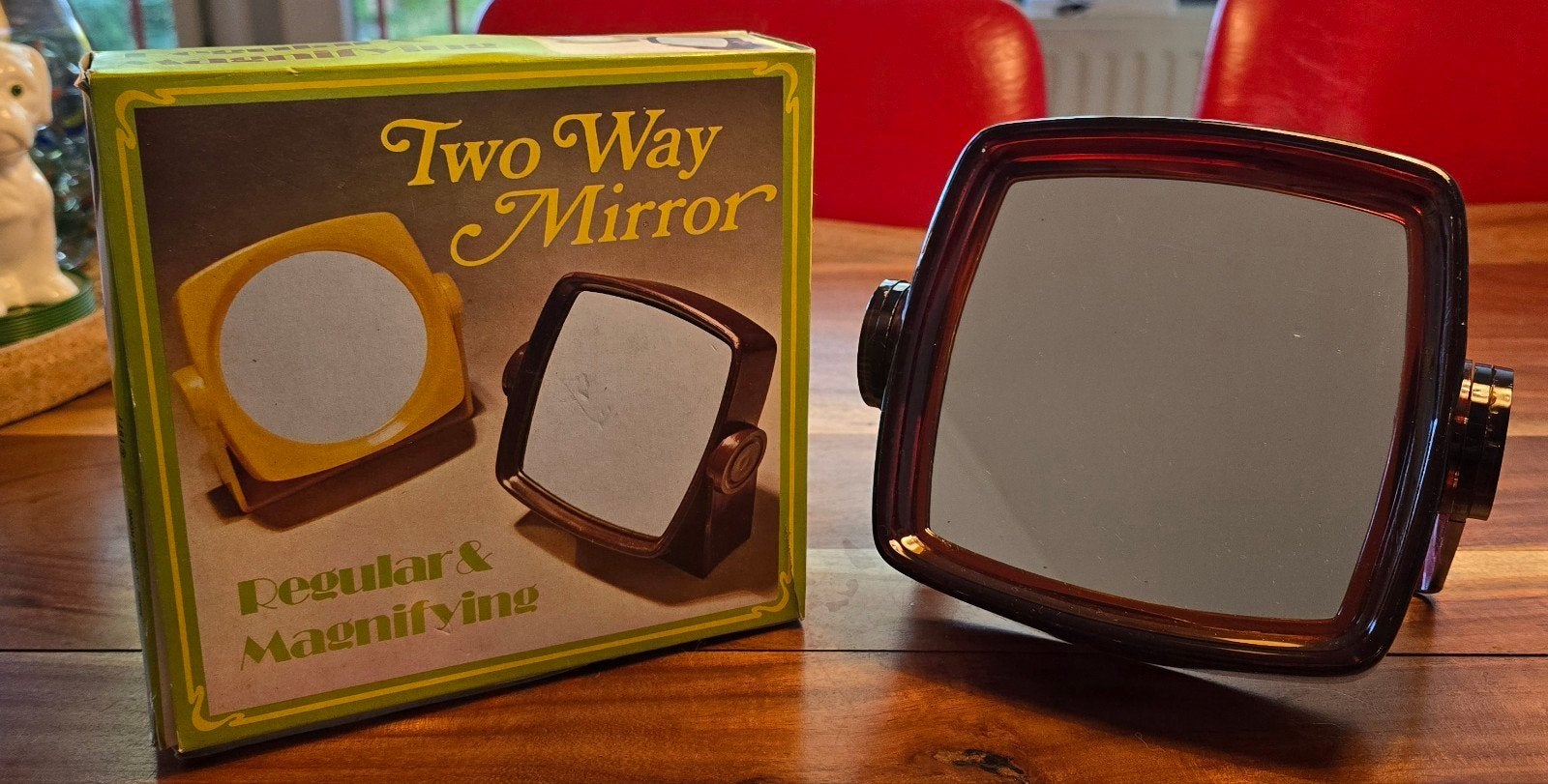 Vintage Two Way Mirror No. 306 – Krausser – 1977, Antiek en Kunst, Ophalen of Verzenden, Rond, Minder dan 50 cm, Minder dan 100 cm
