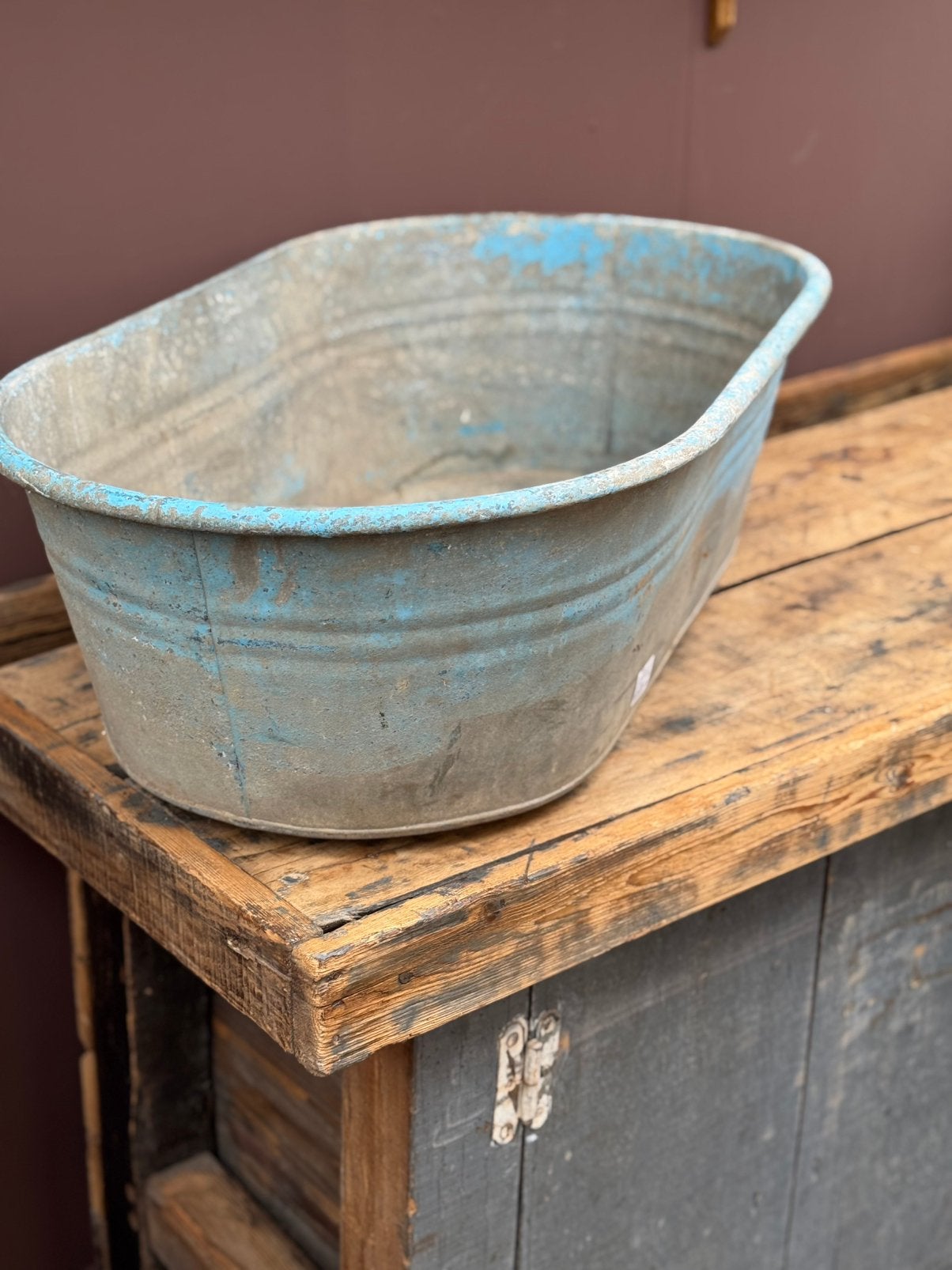 Zinken bad, vijvertje, plantenbak, decoratief, blauwtinten, Ophalen