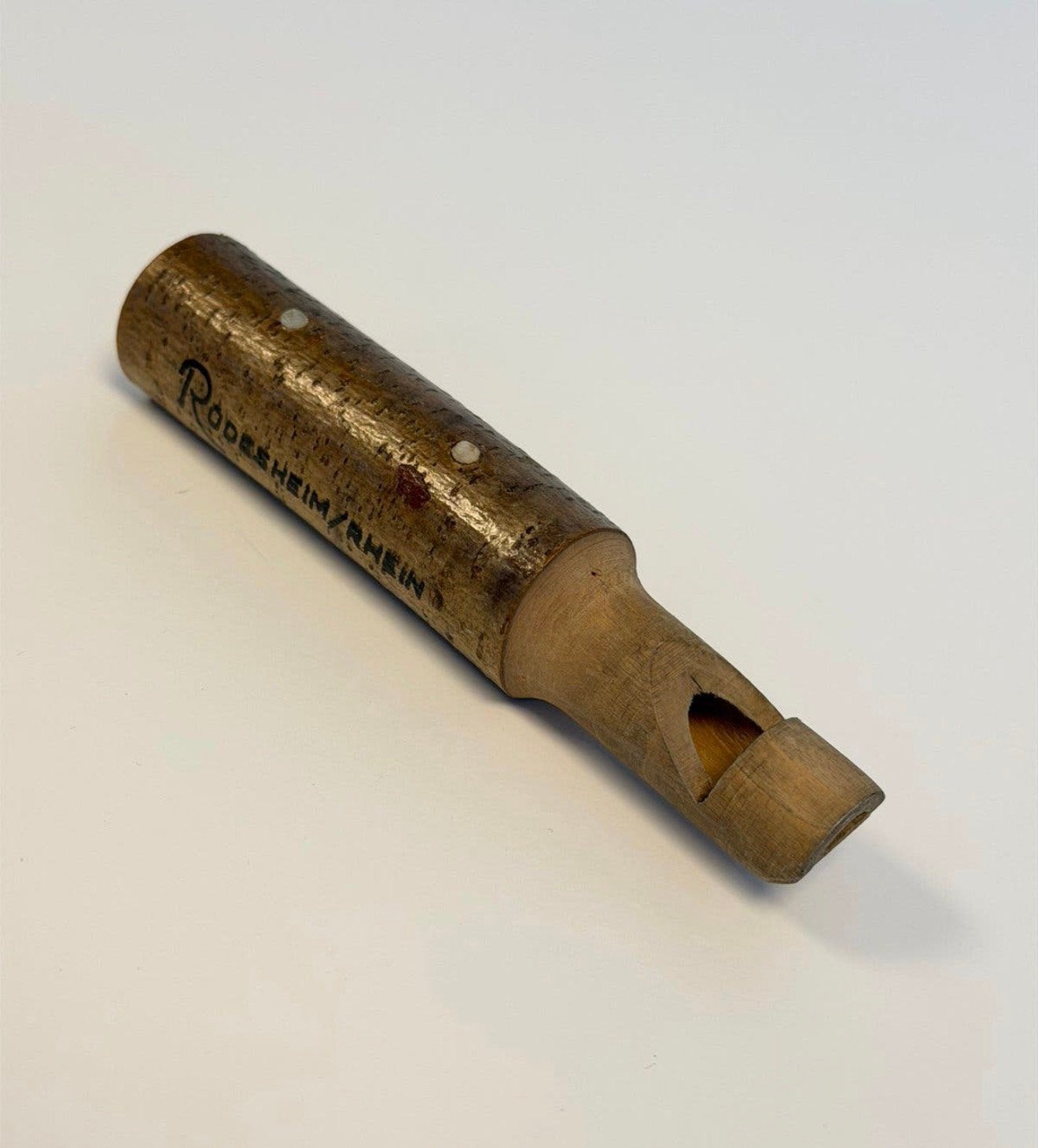 Vintage Houten Vogelfluitje Rüdesheim Rhein 14cm fluit hout, Antiek en Kunst, Ophalen of Verzenden