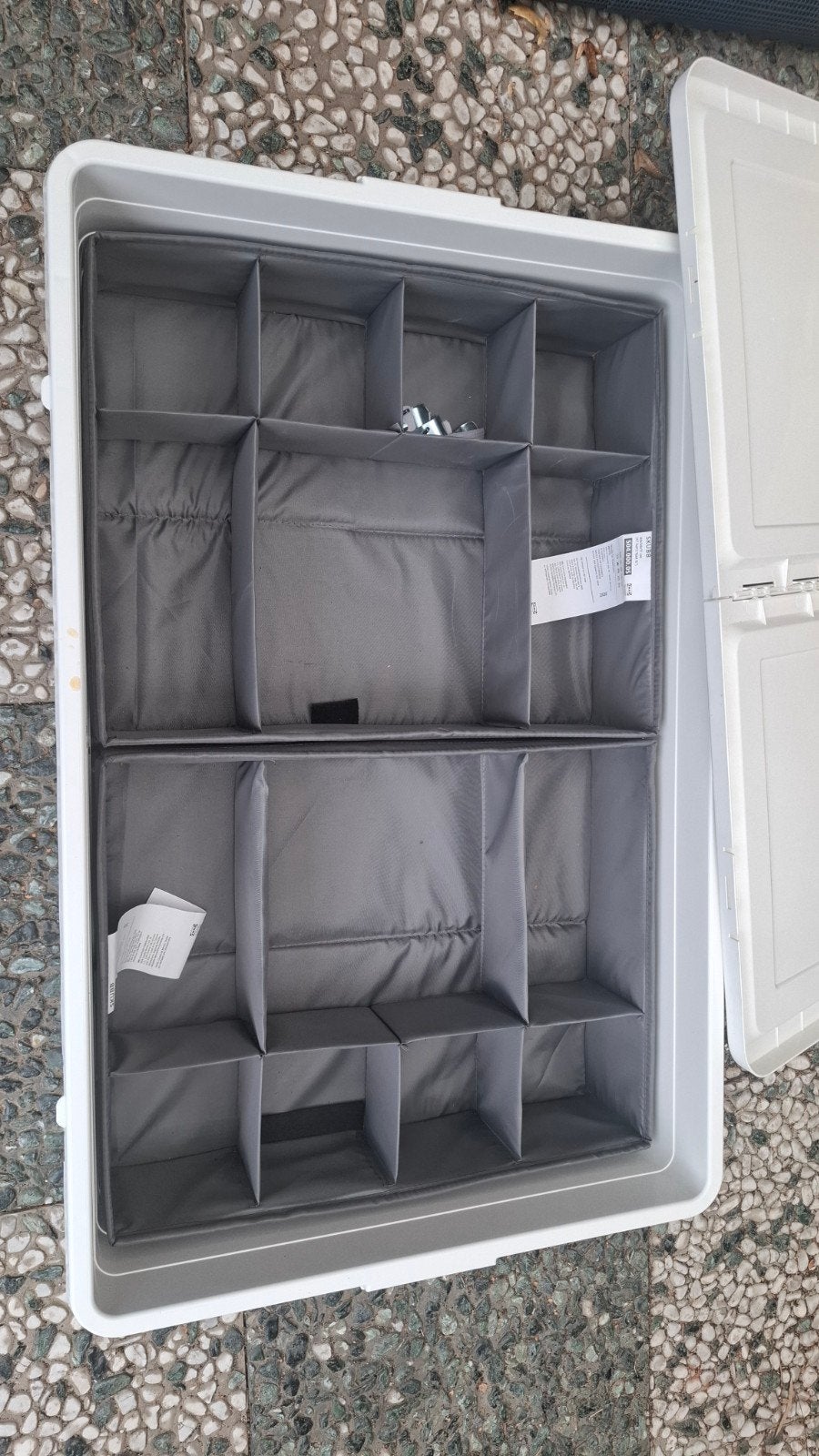 Ikea Sockerbit 50x77x19 met 2x Skubb vakverdeling, Ophalen, Gebruikt, Minder dan 40 cm, Minder dan 35 cm