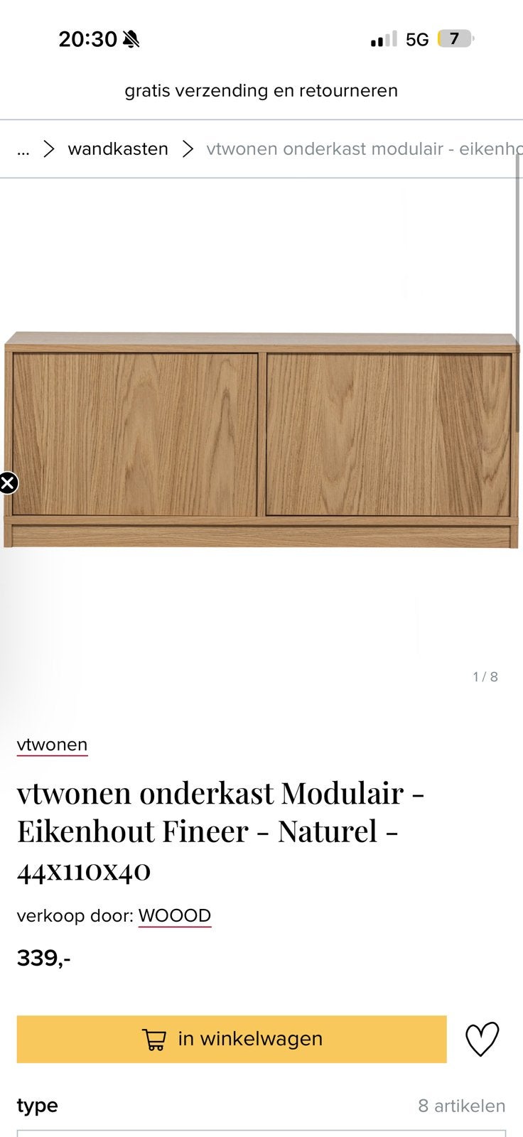 Tv meubel van vt wonen, Ophalen, Zo goed als nieuw, 25 tot 50 cm, Minder dan 100 cm