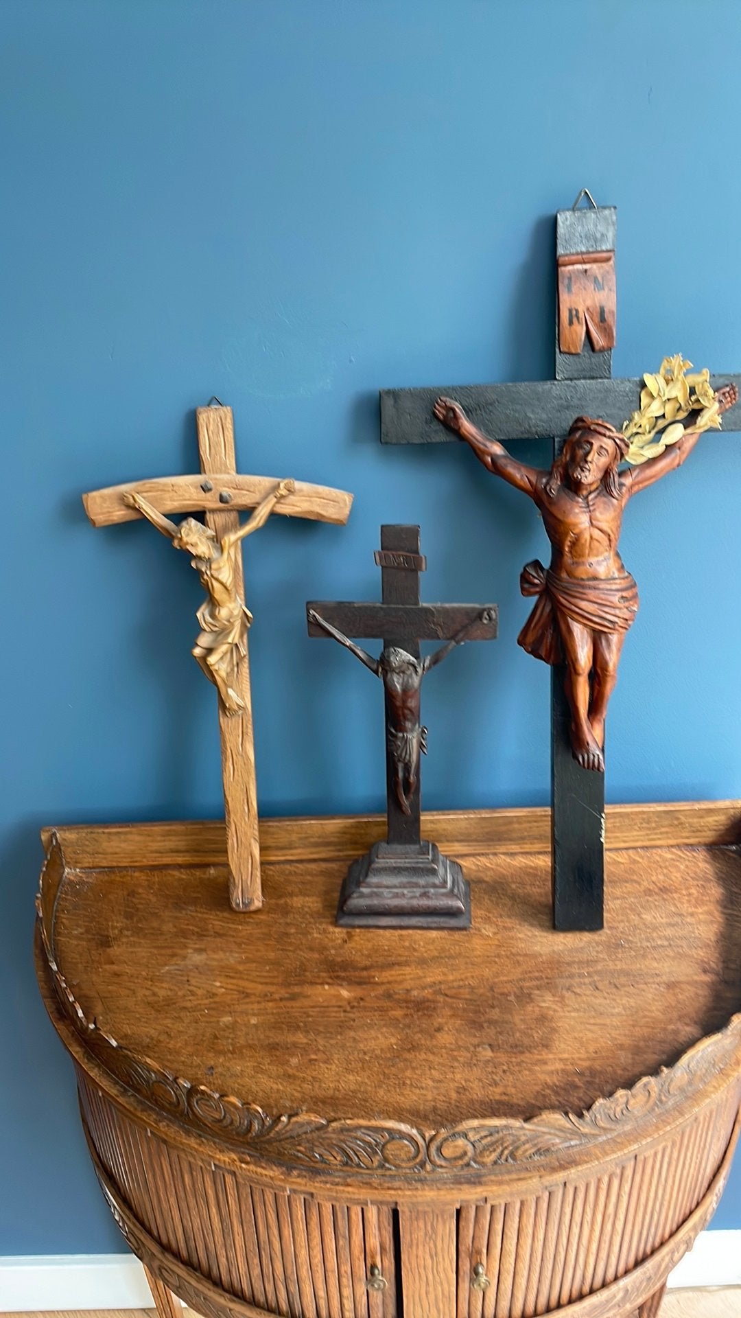 3 x houten kruis, Antiek en Kunst, Antiek | Religie, Ophalen of Verzenden
