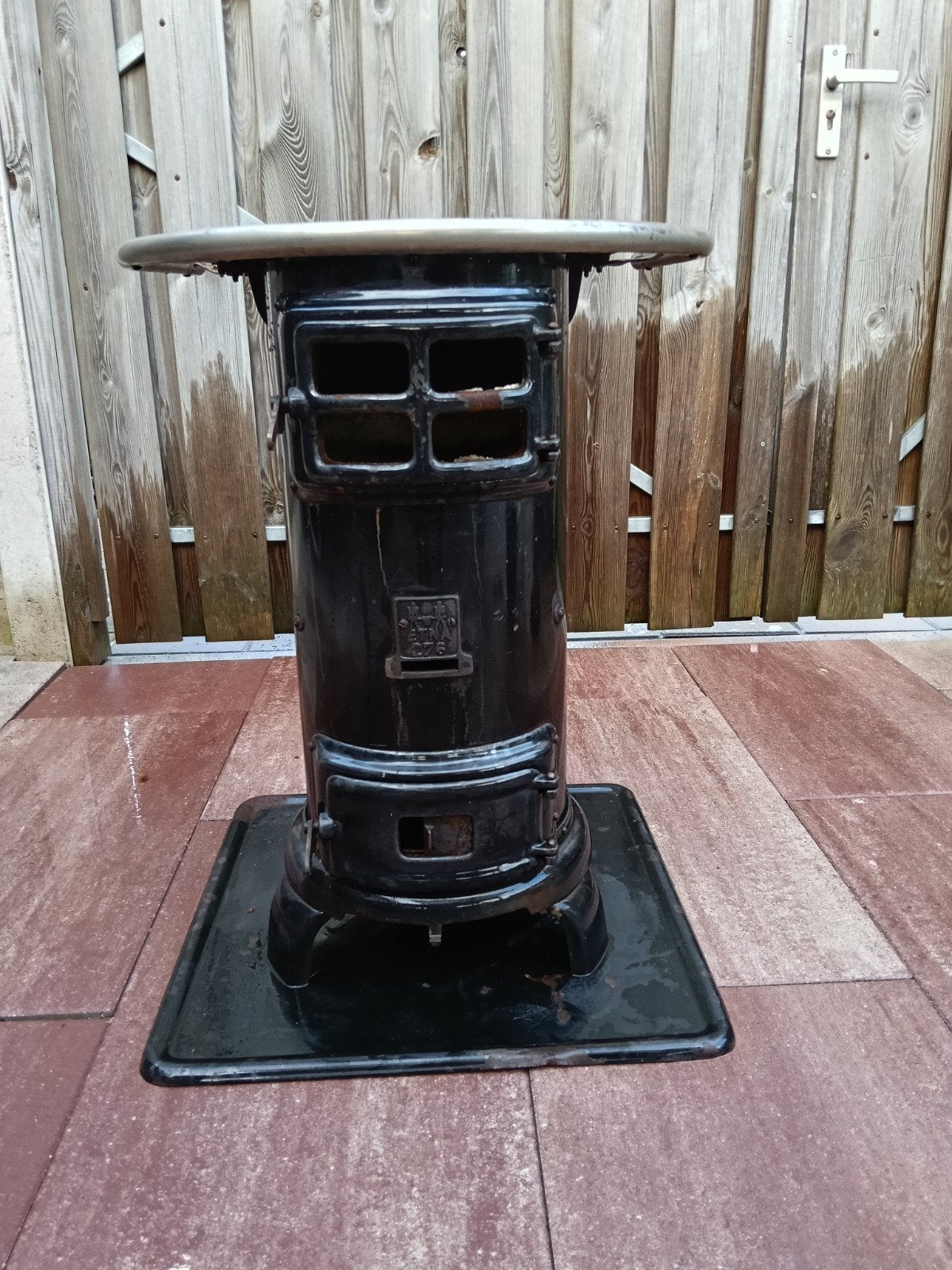 Robuuste kachel 70 cm - ideaal voor schuur of overkapping, Gebruikt, Houtkachel, Ophalen of Verzenden, Vrijstaand