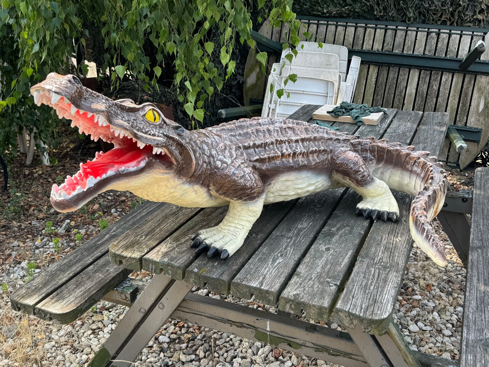 Groot Krokodil beeld XL- Realistisch en Decoratief, Ophalen, Gebruikt, Dier