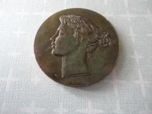 Vergulde bronzen medaille, Alliance Francaise ca.1940, Verzenden, Brons, Buitenland