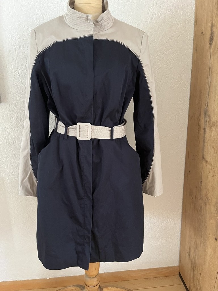Mart Visser trenchcoat maat 42 blauw beige, Maat 42/44 (L), Zo goed als nieuw, Meerkleurig, Mart Visser