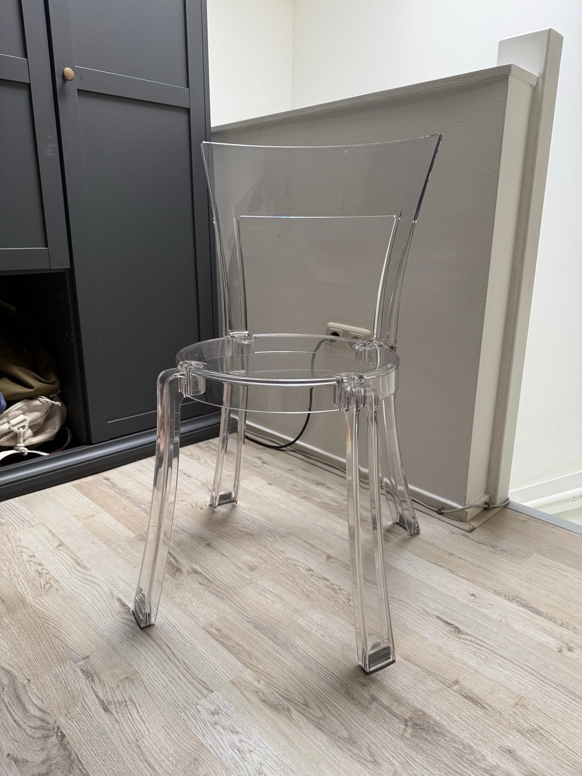 Ikea doorzichtige acryl Stein stoel, Ophalen, Kunststof, Overige kleuren, Zo goed als nieuw