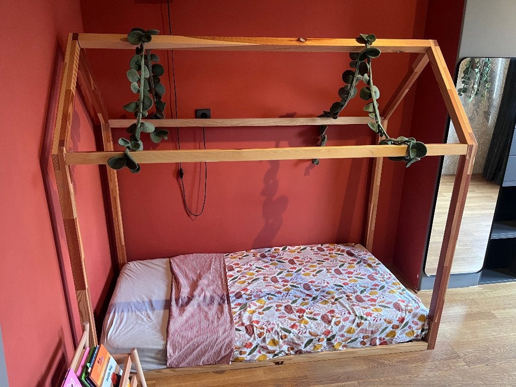Houten kinderbed 160x80 incl. lattenbodem en matras, Gebruikt, 70 tot 85 cm, 180 cm of meer, Ophalen