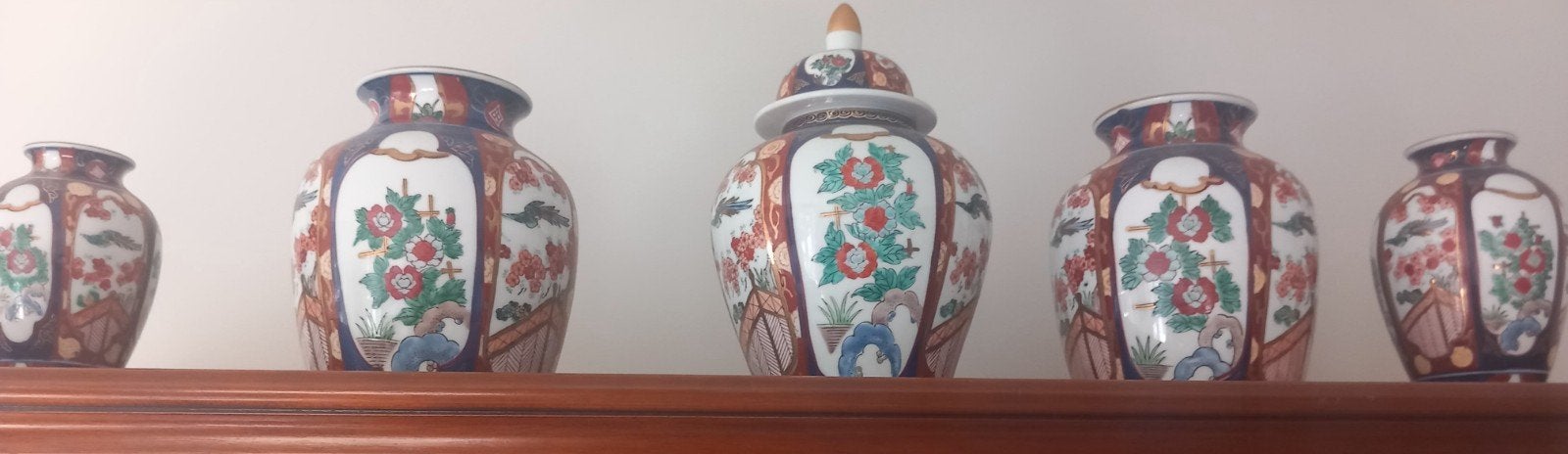 5 mooie potten gold imari in een koop voor een reëel  bod, Ophalen of Verzenden, Goud