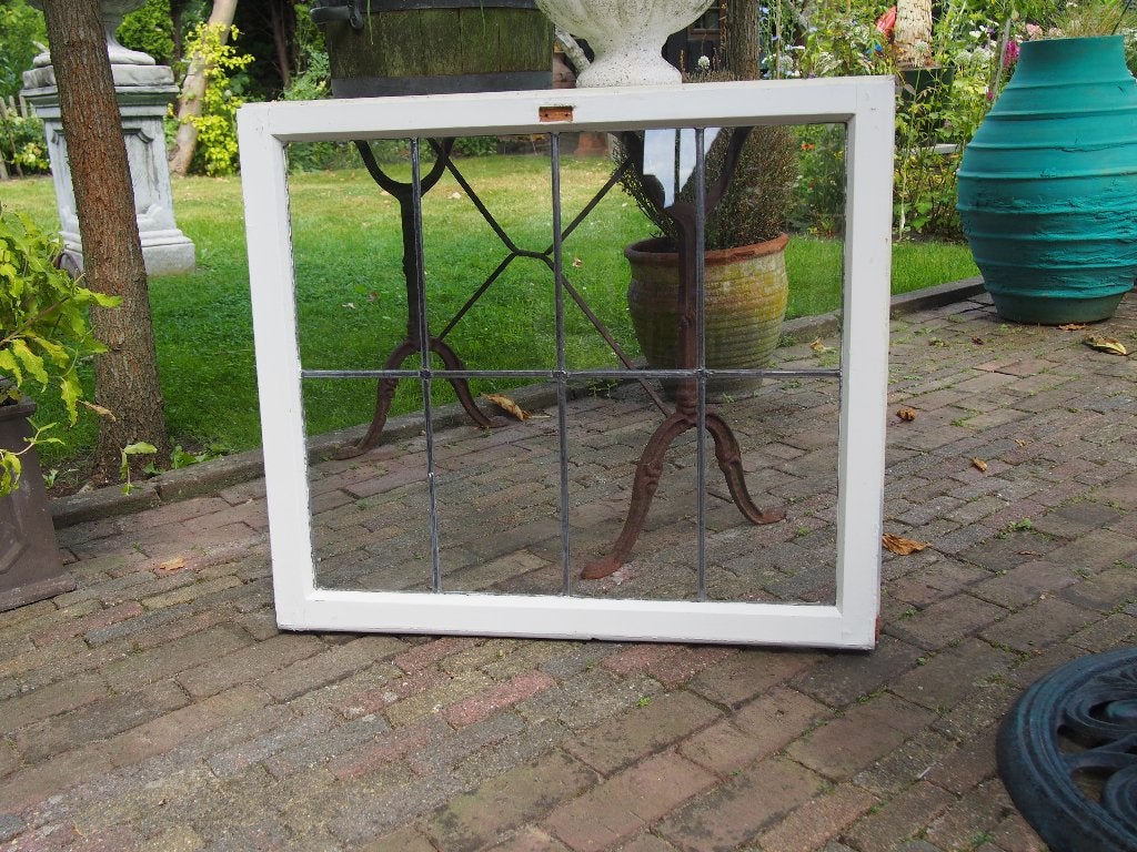 Glas in lood raam - 70 x 83 cm, Ophalen, Gevelraam of Ruit, Gebruikt, Minder dan 80 cm