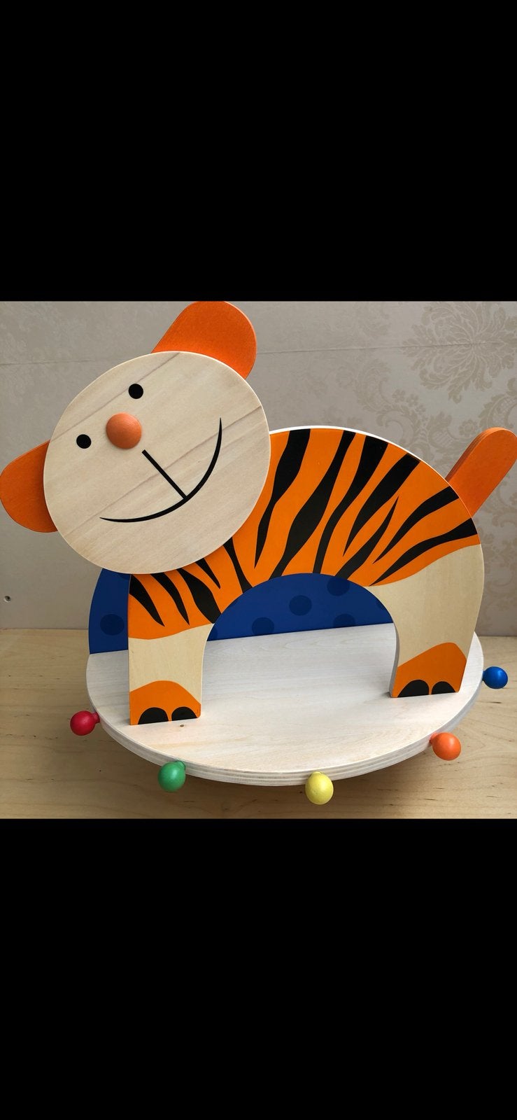 NIEUW in doos: houten kinder kapstok tijger kat hond, Nieuw, Ophalen of Verzenden, Kapstokje, Ophangbaar
