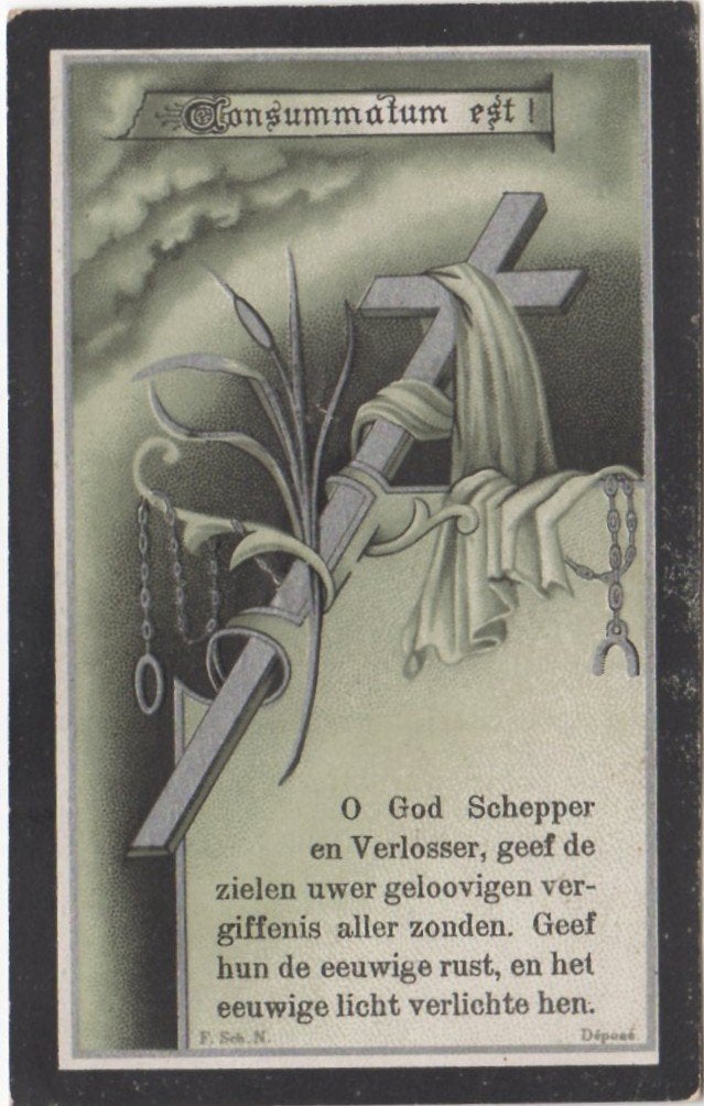 Aloysius Langmans 1844 Antwerpen + 1912 Berchem, 68 jaar, Ophalen of Verzenden