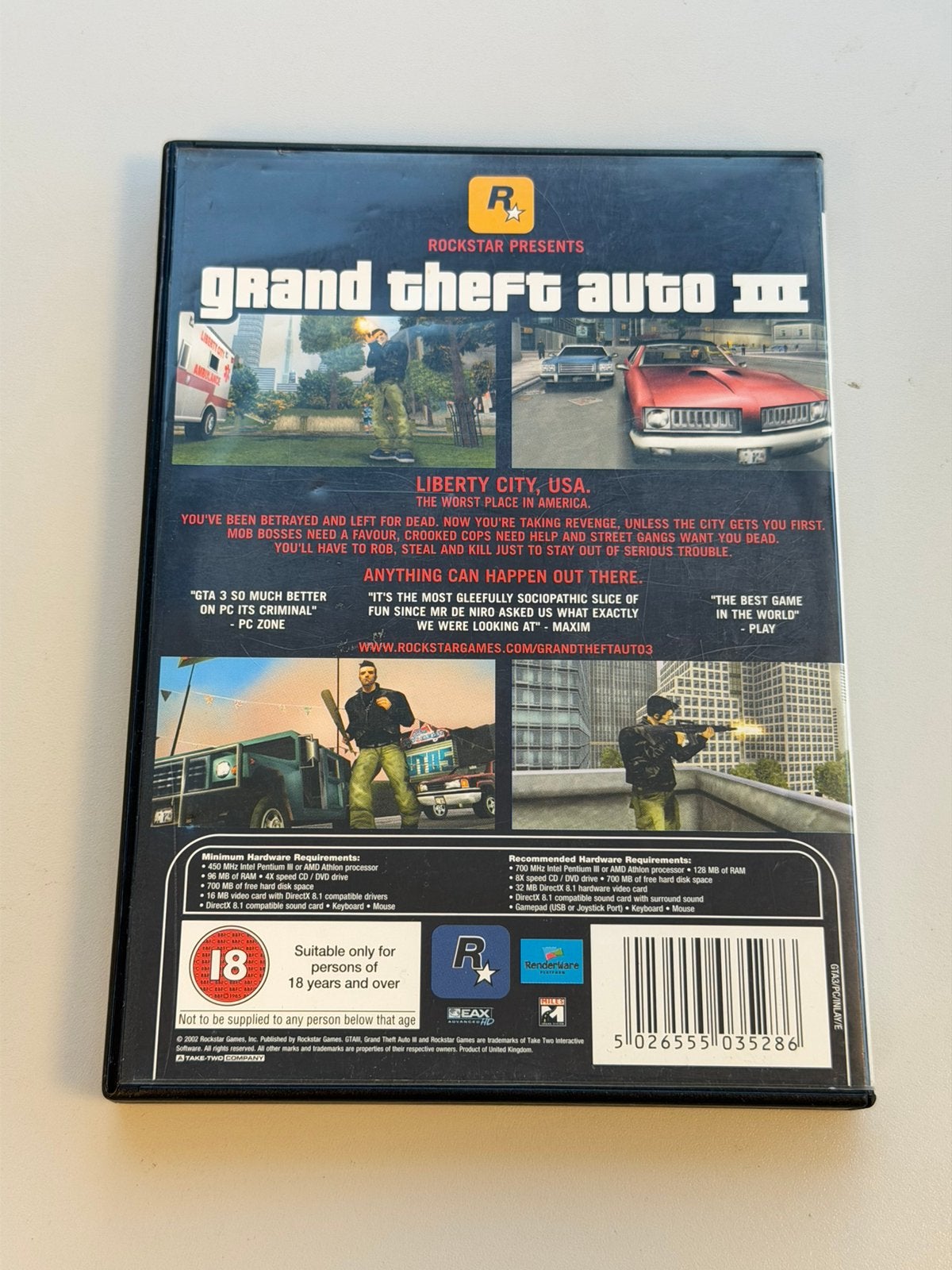 PC CD-ROM Grand Theft Auto III GTA 3 Compleet met boekje map, Avontuur en Actie, Vanaf 18 jaar, 1 speler, Ophalen of Verzenden
