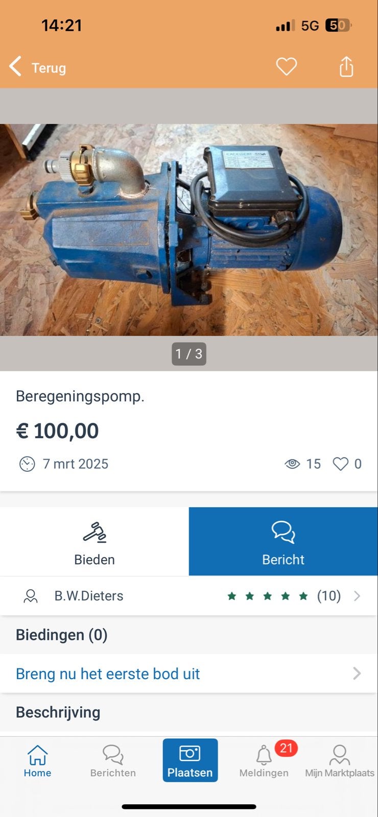 Van Cranenbroek Beregeningspomp JET 80, Tuin en Terras, Ophalen of Verzenden, Gebruikt, Elektrisch, Beregeningspomp