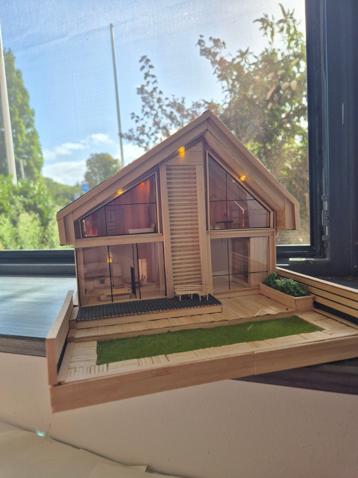Uniek Handgemaakt Houten Miniatuurhuis (Modern Barn) met LED, Ophalen, Nieuw, 1:32 tot 1:50, Overige merken
