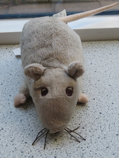 7 x Dikke Rat van IKEA Gosig Ratta grijs grijze muis velours, Muis, IKEA, Grijs, Ophalen of Verzenden