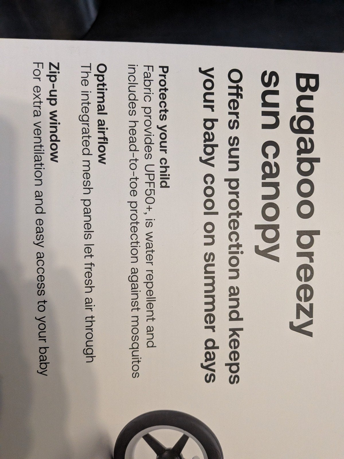 2x Bugaboo  Breezy Zonnekap Midnight Black NIEUW, Ophalen of Verzenden