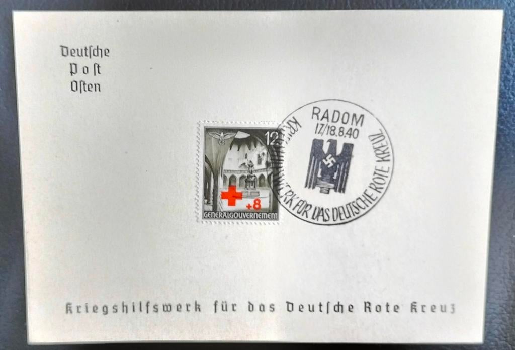 Generalgouvernement Kaart Deutsche Rote Kreuz SST Radom 1940, Verzamelen, Militaria | Tweede Wereldoorlog, Verzenden, Overige soorten