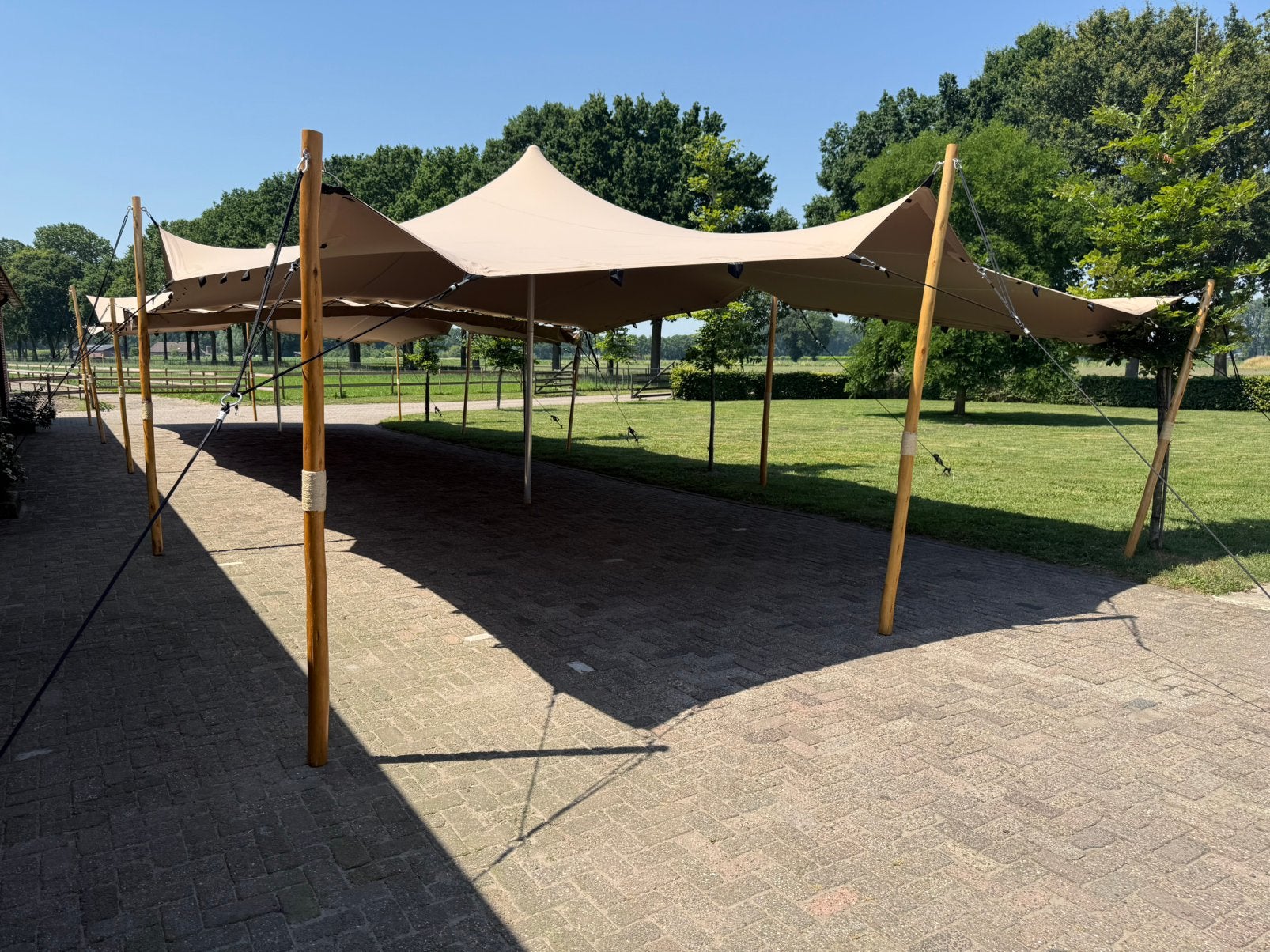 Nieuwe Stretchtenten te huur, Ophalen of Verzenden, Zo goed als nieuw, 8 meter of meer, 6 meter of meer