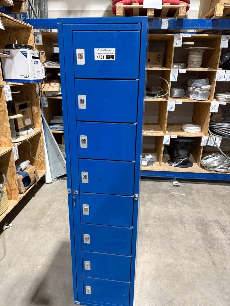 2x Blauwe Lockerkasten 180x42x50 cm met Centrale Sleutel, Ophalen, Gebruikt, Industrieel, Functioneel