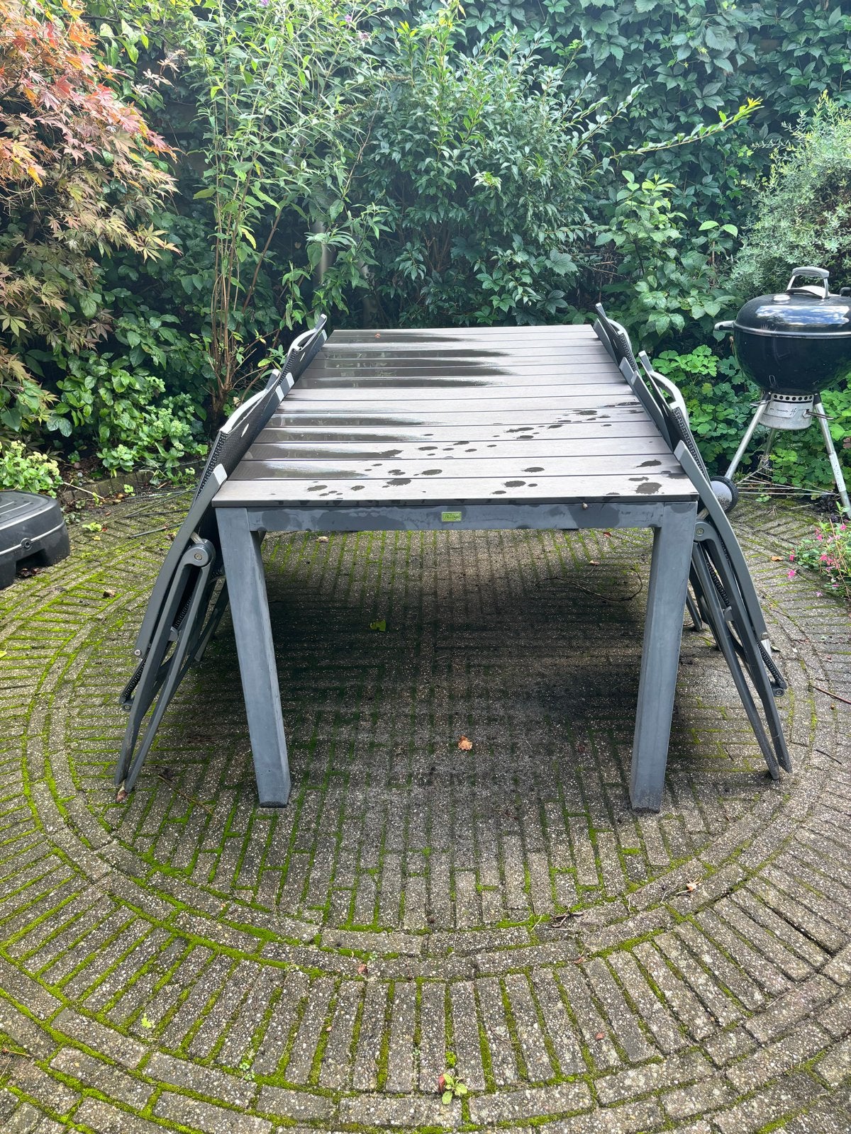 Bellagio Tuintafel met 4 Hartman stoelen, tuinset, Tuin en Terras, Ophalen, Gebruikt, Rechthoekig, Overige materialen
