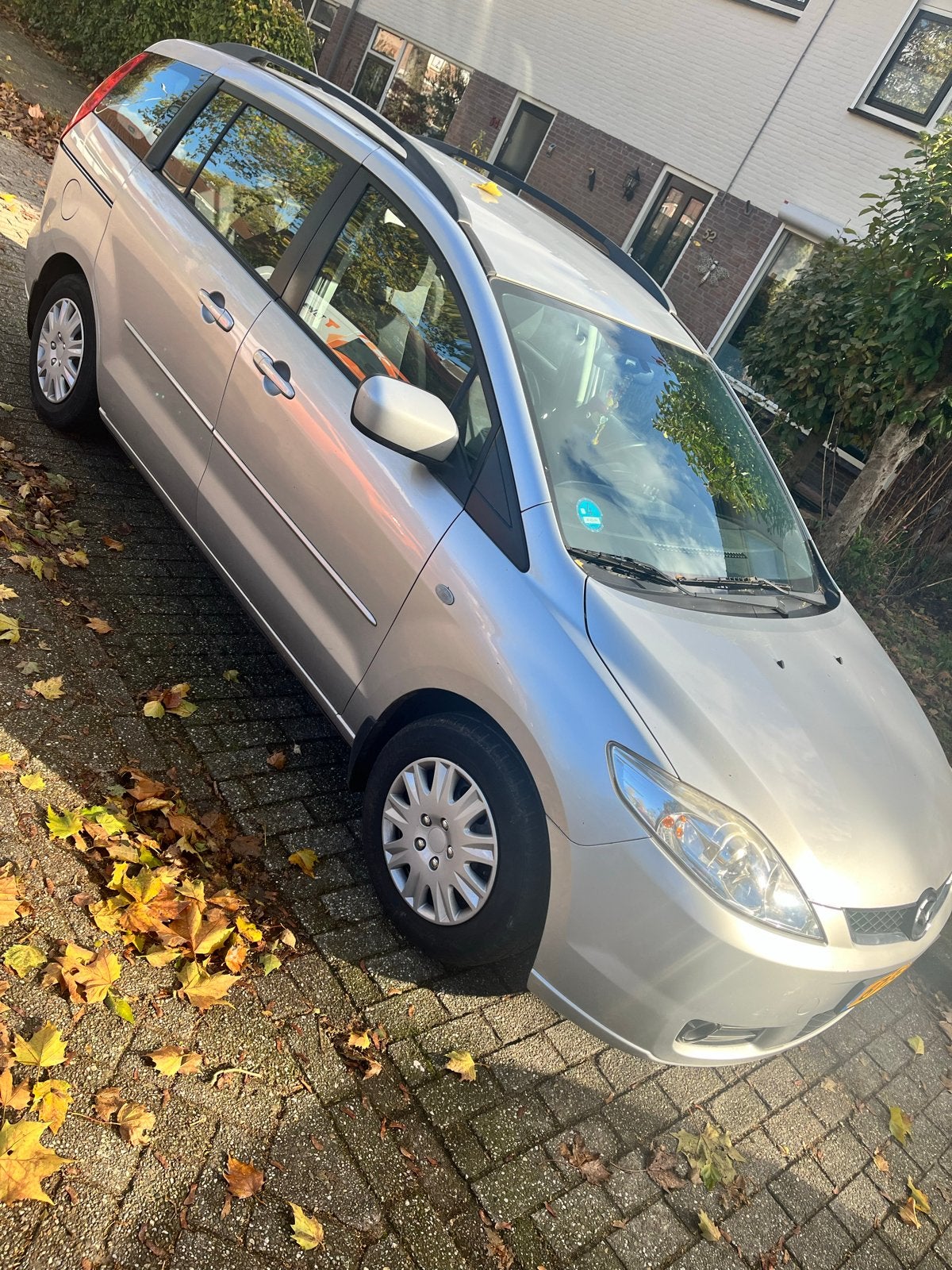 Mazda 5 1.8 2008 Grijs, Auto's, 1370 kg, 4 cilinders, 7 stoelen, Origineel Nederlands