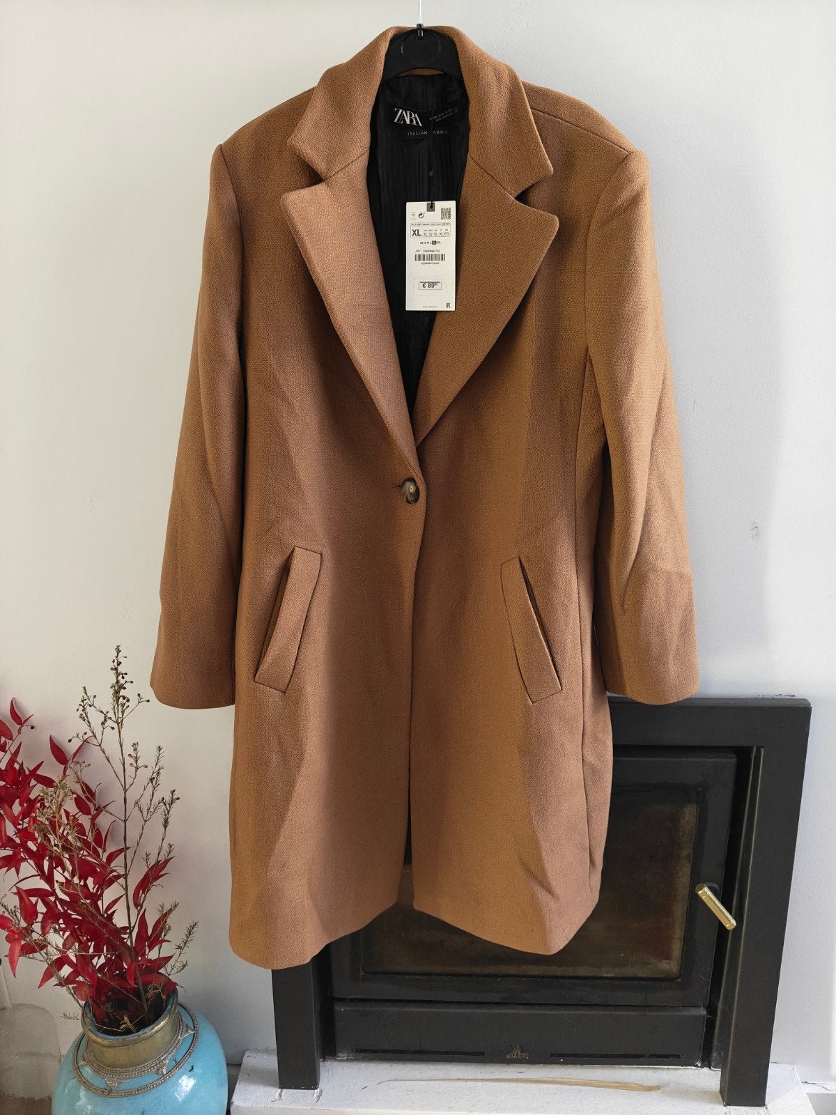 ZARA wollen jas mt. L, Kleding | Dames, Bruin, Verzenden, Zara, Maat 42/44 (L)