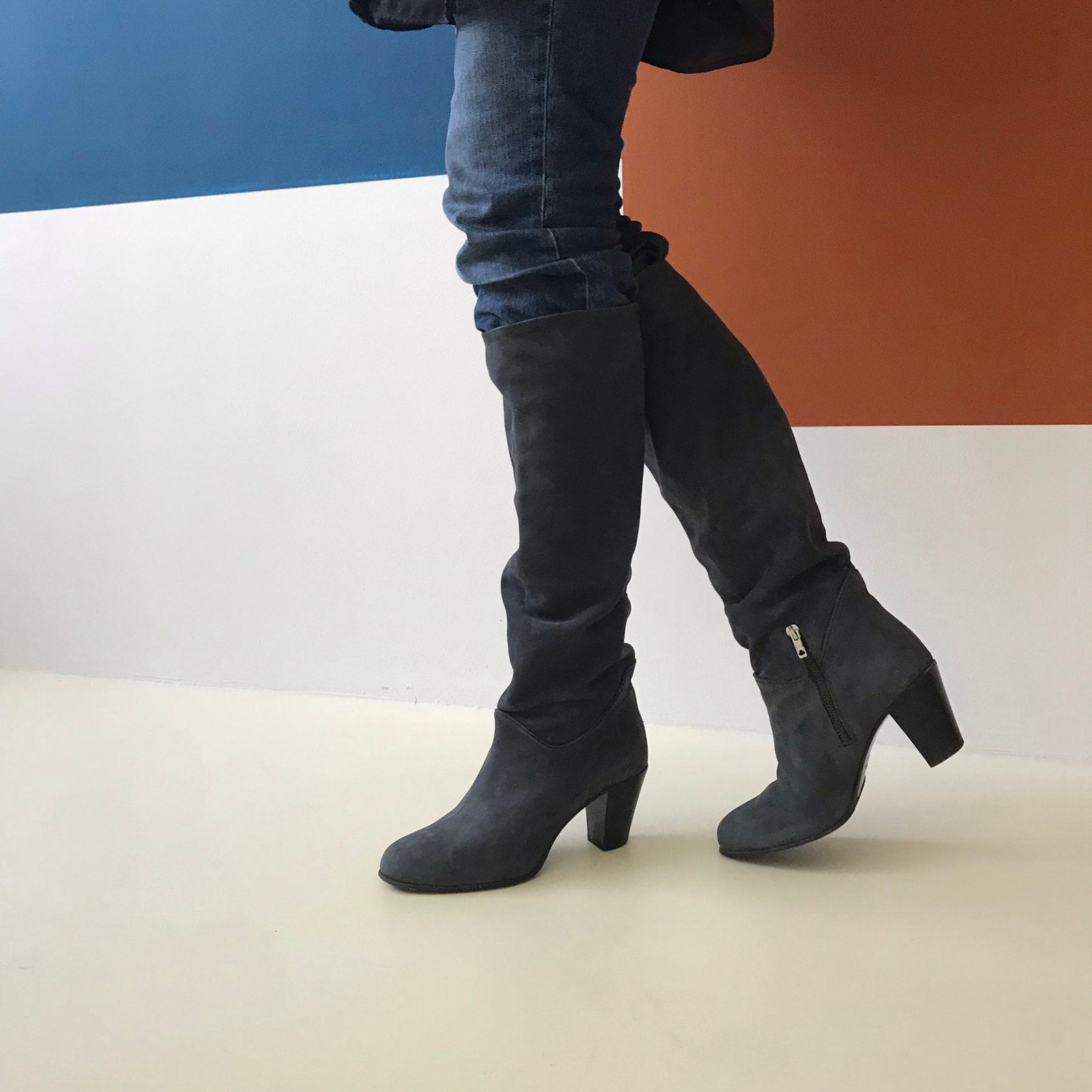 Knielaarzen, Ophalen of Verzenden, Gedragen, Blauw