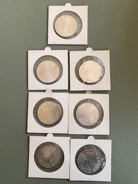 50 Gulden munt Juliana & Bernard 1987 verkoopprijs  per stuk, Ophalen of Verzenden, Koningin Juliana, 50 gulden, Zilver