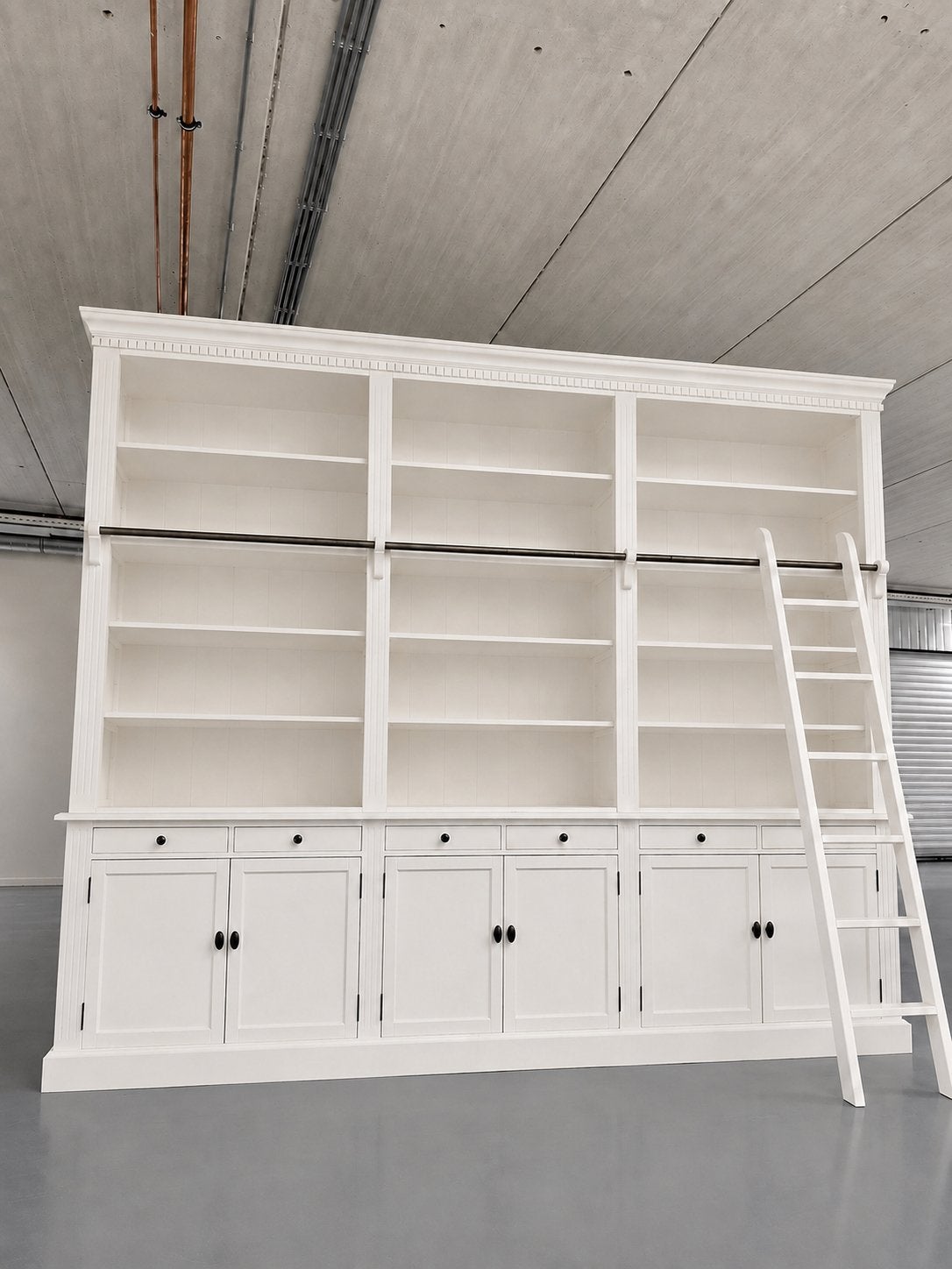 Grote Landelijke Boekenkast met Bibliotheek ladder #K39