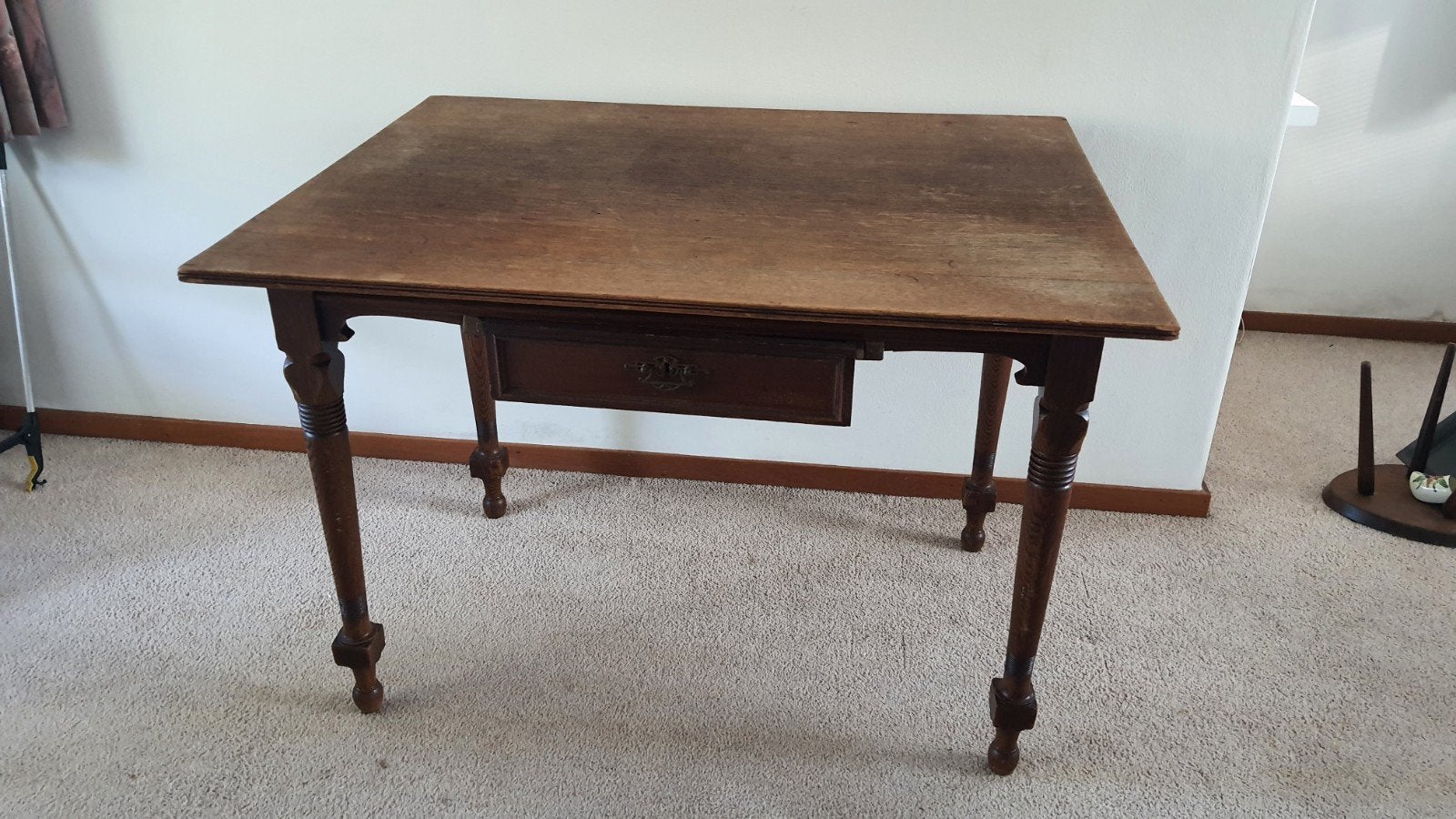 Antieke houten tafel met lade, Antiek en Kunst, Ophalen