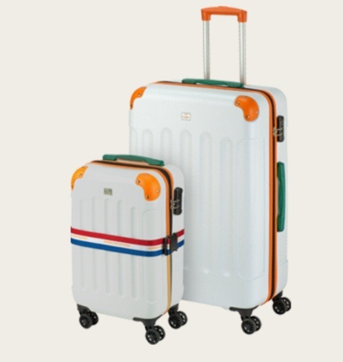 Twee rolkoffers van de postcodeloterij, Wieltjes, 50 tot 60 cm, Hard kunststof, Verzenden